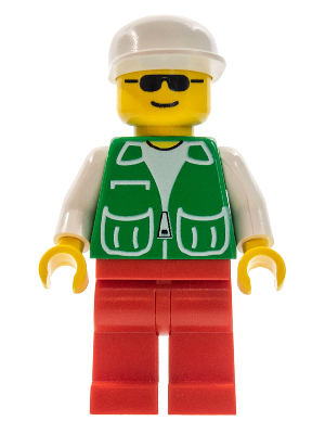 Jacket Green with 2 Large Pockets - Red Legs, White Cap