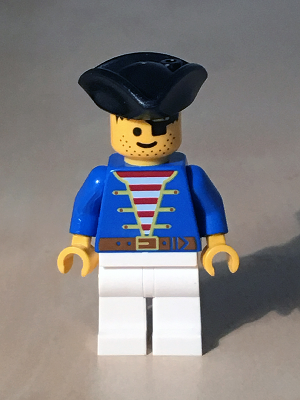 Pirate - Blue Jacket White Legs, Black Pirate Triangle Hat Reissue