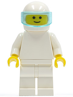 Plain White Torso with White Arms, White Legs, White Helmet, Trans-Light Blue Visor