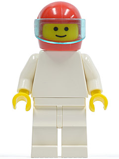 Plain White Torso with White Arms, White Legs, Red Helmet