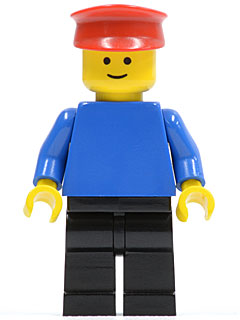 Plain Blue Torso with Blue Arms, Black Legs, Red Hat