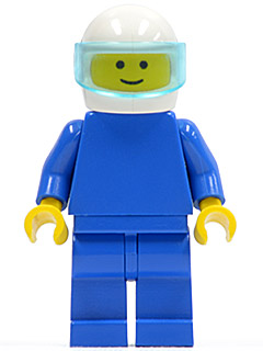 Plain Blue Torso with Blue Arms, Blue Legs, White Helmet, Trans-Light Blue Visor