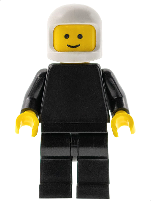 Plain Black Torso with Black Arms, Black Legs, White Classic Helmet