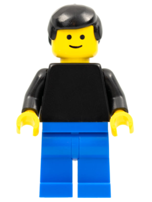 Plain Black Torso with Black Arms, Blue Legs, Black Male Hair