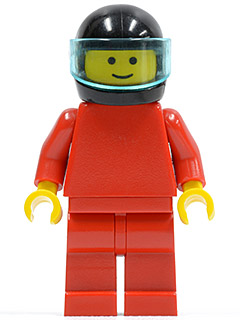 Plain Red Torso with Red Arms, Red Legs, Black Helmet, Trans-Light Blue Visor