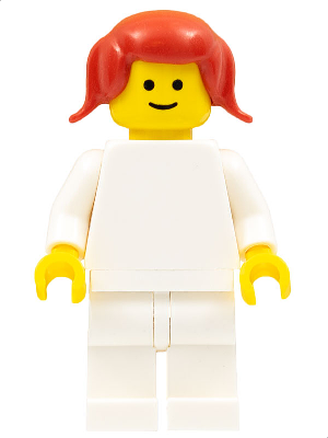 Plain White Torso, White Hips and Legs, Red Pigtails Hair (Homemaker Child)