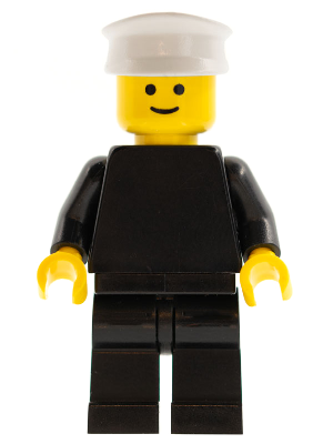 Plain Black Torso with Black Arms, Black Legs, White Hat