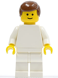 Plain White Torso with White Arms, White Legs, Brown Male Hair