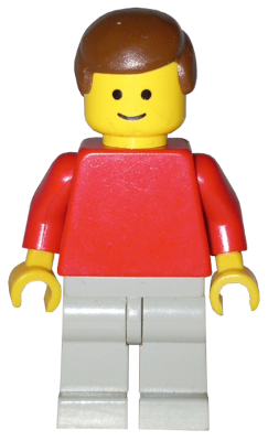 Plain Red Torso with Red Arms, Light Gray Legs, Brown Male Hair