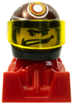 Racer, Wide Mouth, Black Helmet with Pattern, Red Body