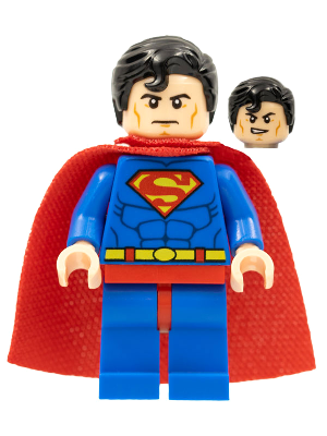 Superman - Blue Suit, Spongy Cape, Hair with Front Curl, Frown / Lopsided Grin