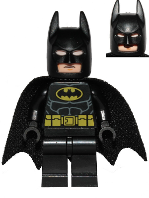 Batman - Black Suit with Yellow Belt and Crest (Type 2 Cowl, Spongy Teardrop Neck Cut Cape)