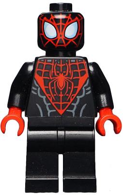 Spider-Man (Miles Morales) - Red Webbing on Head, Red Hands