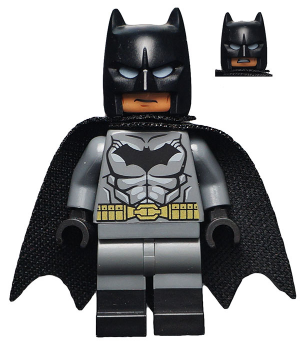 Batman - Dark Bluish Gray Suit, Gold Belt, Black Hands, Spongy Cape, Black Boots