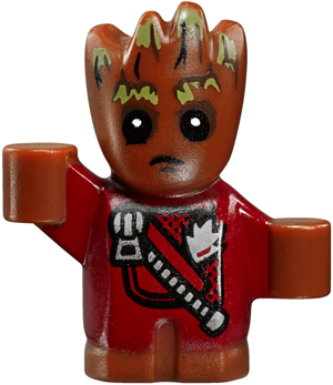 Groot - Baby, Reddish Brown with Dark Red Outfit