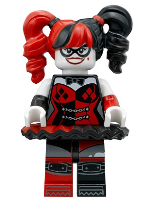 Harley Quinn - Pigtails, Black Eye Mask, Black and Red Tutu