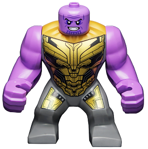 Thanos - Large Figure, Dark Bluish Gray Outfit with Gold Armor, Printed Legs, Smile