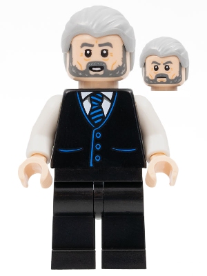 Alfred Pennyworth - Black Vest, Light Bluish Gray Hair, Dark Bluish Gray Beard