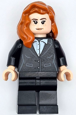 Pepper Potts - Black Suit, Dark Orange Hair over Shoulder