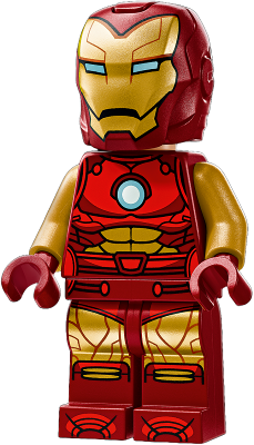 Iron Man - Dark Red and Gold Armor, Round Arc Reactor, Pearl Gold Arms, Helmet with Visor