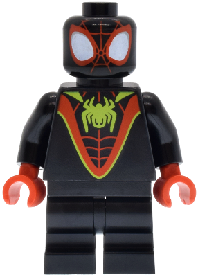 Spider-Man (Miles 'Spin' Morales) - Black Medium Legs, Lime Spider Logo