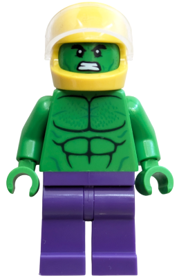 Hulk - Minifigure, Dark Purple Legs, Helmet