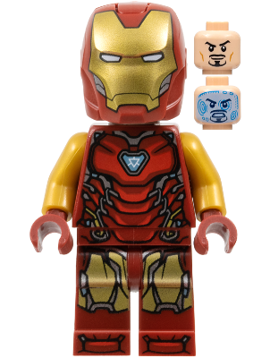 Iron Man - Mark 85 Armor, Large Helmet Visor, Thick Red Markings on Torso
