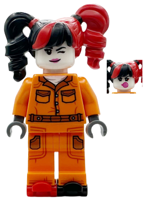 Harley Quinn - Prison Jumpsuit, Side Pockets, Pigtails, Roller Skates