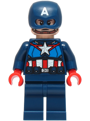 Captain America - Dark Blue Suit with Dark Blue Belt, Red Hands, Helmet