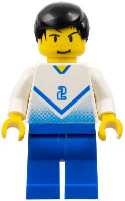 Soccer Player White & Blue Team with shirt #2