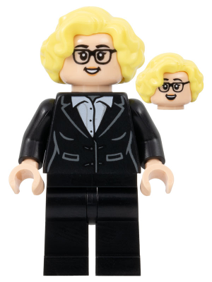 Soccer Coach - Black Suit, Glasses, Bright Light Yellow Hair