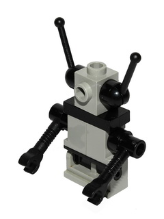 Classic Space Droid - Hinge Base, Light Gray with Black Arms and Antennas