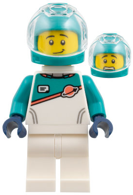 Astronaut - White Spacesuit with Dark Turquoise Panel and Sleeves, Dark Turquoise Helmet