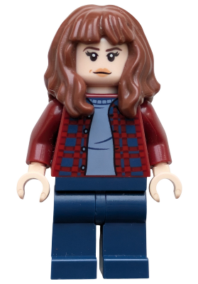 Joyce Byers - Dark Red Plaid Flannel Shirt, Dark Blue Legs