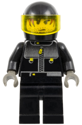Male Actor 3, Driver, Black Helmet, Trans-Yellow Visor