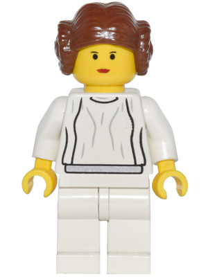 Princess Leia - White Dress, Simple Belt, Yellow Head and Hands