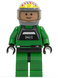 Rebel Pilot A-wing - Light Nougat Head, Trans-Brown Visor, Green Jumpsuit