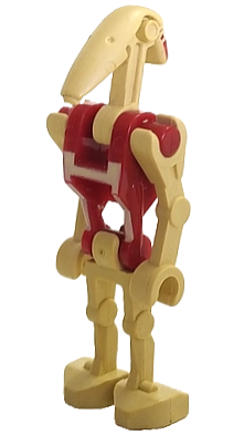 Security Battle Droid - Dark Red Torso with Tan Insignia, Angled Arms