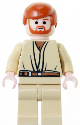 Obi-Wan Kenobi - Light Nougat, Dark Orange Hair, Tan Legs, Gold Headset