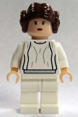Princess Leia - White Dress, Simple Belt, Small Eyes, Textured Hair
