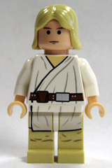 Luke Skywalker - Tatooine, Light Nougat, Long Hair, White Tunic, Tan Legs
