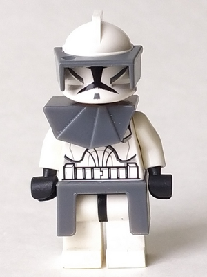 Clone Trooper (Phase 1) - Dark Bluish Gray Visor, Pauldron, and Kama, Large Eyes
