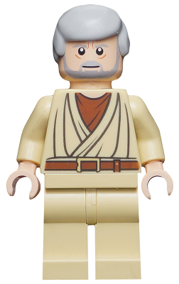 Obi-Wan Kenobi - Old, Light Bluish Gray Hair and Beard, Eyes with Glints