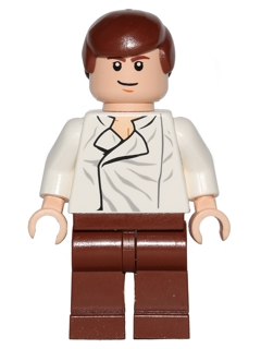 Han Solo - White Shirt with Wrinkles on Front, Reddish Brown Legs, Lopsided Grin