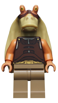 Gungan Soldier - Dark Brown Vest, Dark Tan Legs, Printed Head