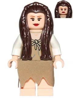 Princess Leia - Endor Outfit, Dark Tan Robe and Skirt, Loose Hair