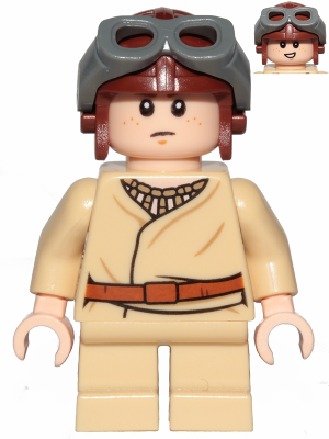 Anakin Skywalker - Short Legs, Reddish Brown Aviator Cap