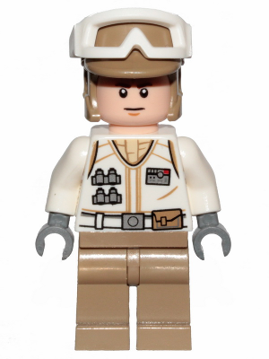 Hoth Rebel Trooper White Uniform, Dark Tan Legs (Frown)