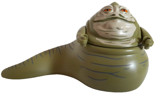Jabba the Hutt - Olive Green, Tan Face, Dark Bluish Gray Wrinkles
