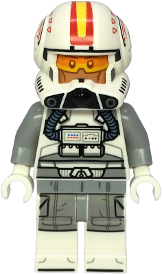 Clone Trooper Pilot (Phase 2) - Light Bluish Gray Arms, Nougat Head